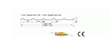 blacha trapezowa ocynk T-18 szeroka grubo 0,7mm